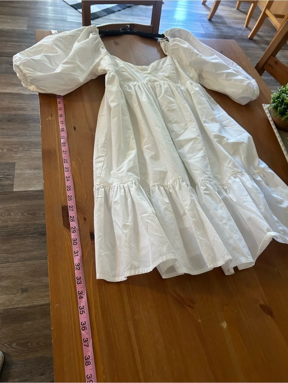 Banana Republic White Puff-Sleeve Babydoll Dress